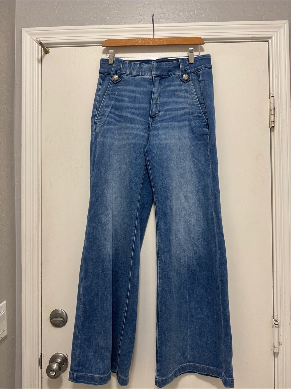 White House Black Market Blue Wide Leg Flare Jeans